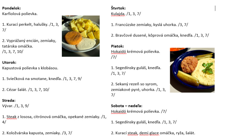 Sladká bodka Nivy - príďte na skvelý obed    Denné menu v Sladkej bodke od 11.5.2026 - 17.5.2026