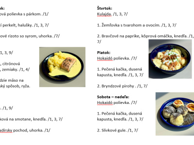 Sladká bodka Nivy - príďte na skvelý obed    Denné menu v Sladkej bodke od 14.9.2026 - 20.9.2026