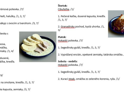 Sladká bodka Nivy - príďte na skvelý obed Denné menu v Sladkej bodke od 1.6.2026 - 7.6.2026