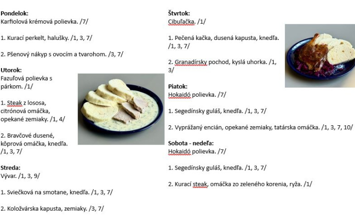 Sladká bodka Nivy - príďte na skvelý obed    Denné menu v Sladkej bodke od 1.6.2026 - 7.6.2026