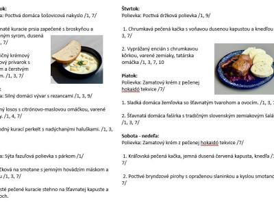 Sladká bodka Nivy - príďte na skvelý obed    Denné menu v Sladkej bodke od 5.10.2026 - 11.10.2026